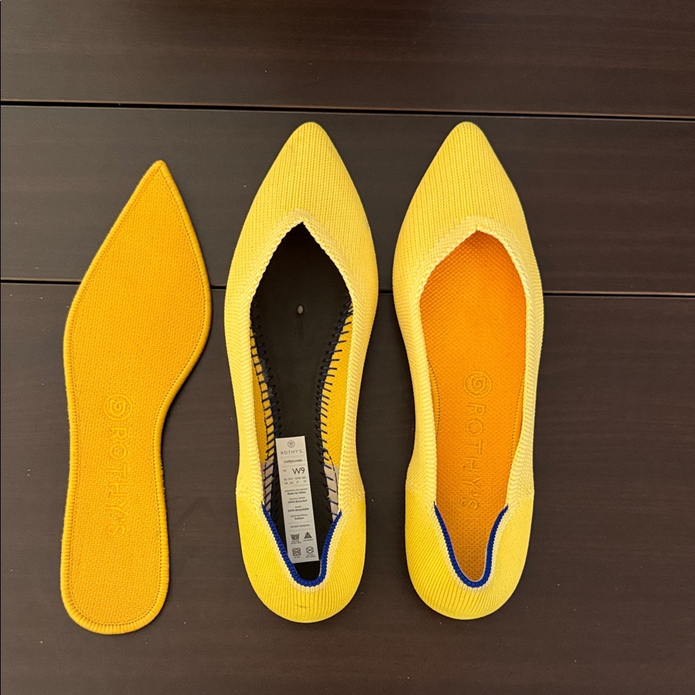 Rothy's Vibrant Yellow Pointed Flats
